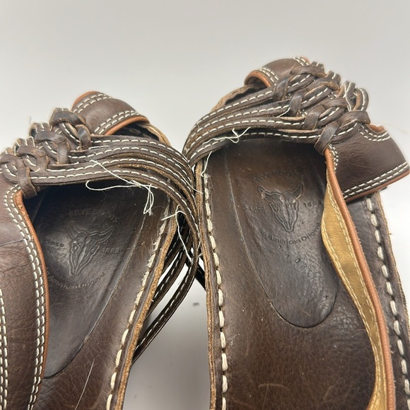 Frye Audrey Dark Brown Leather Women's Sandals - Picture 3 of 10